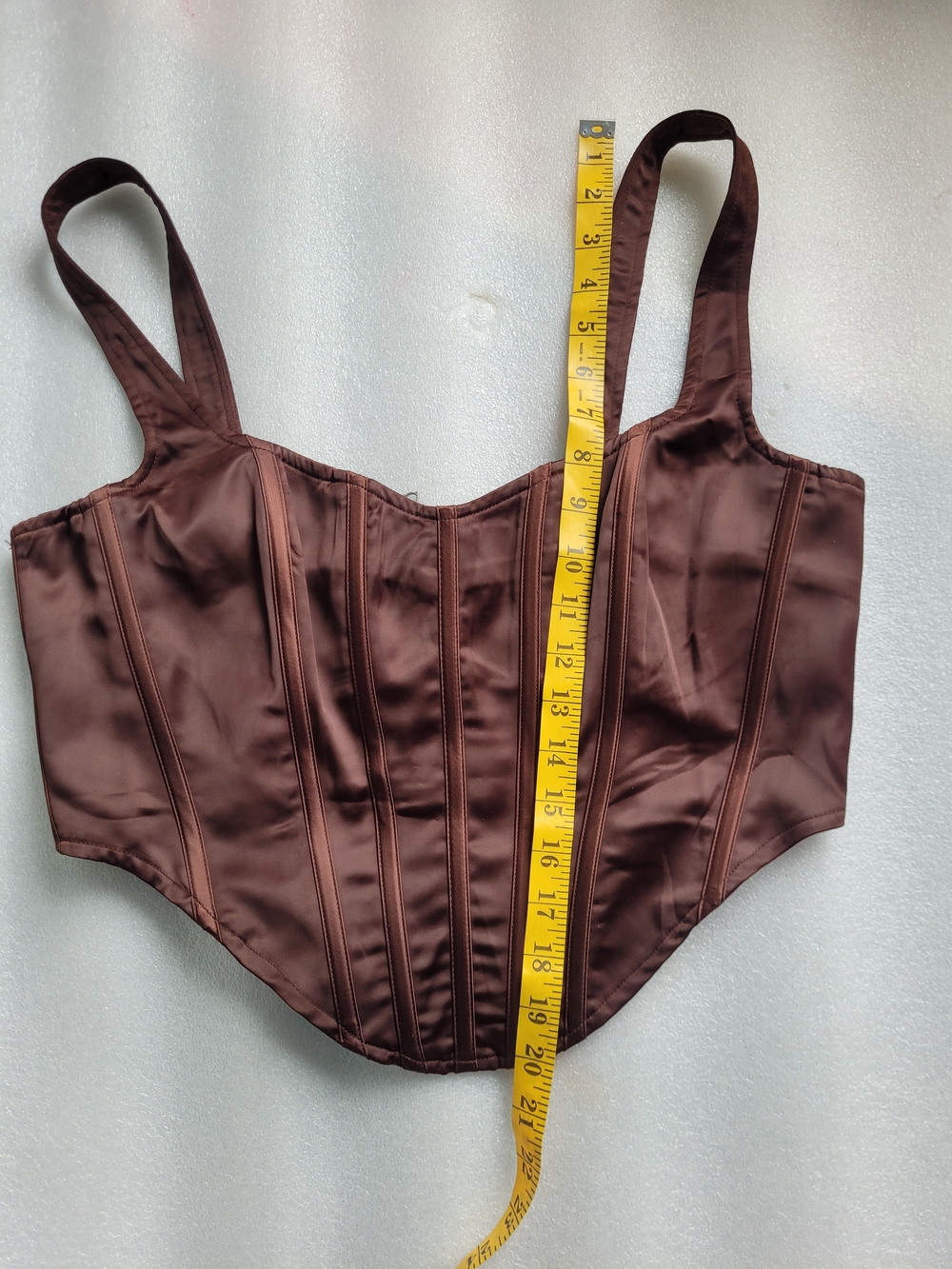 Revolve Bardot Satin Corset Top Ren Fair Brown 10 / XL - Picture 13 of 13